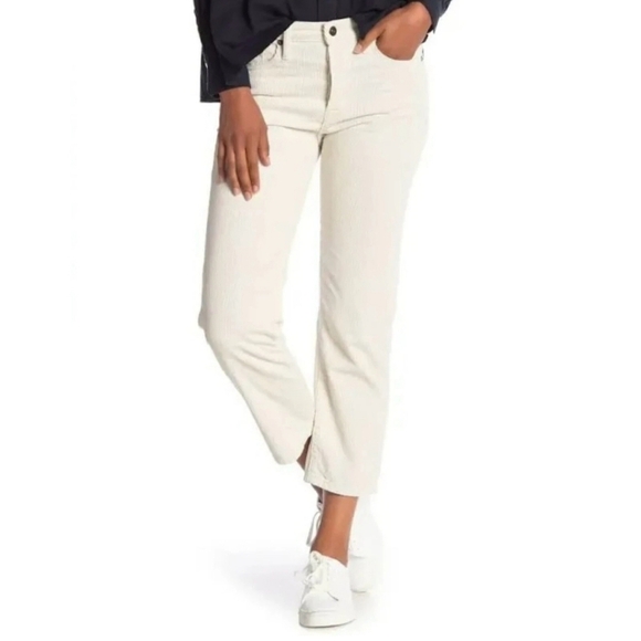 VINCE Women's Slouch Cropped Corduroy Pants Winter White Size 12 Minimialist - Picture 9 of 10